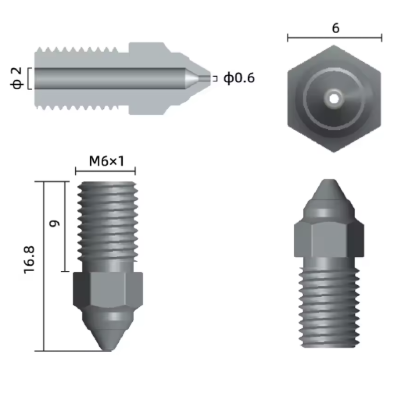 Showing image for Сопло MK8, до Creality Ender 3v2/3v3/3v3 SE/5/5 Pro/5 Plus/7,мідь хромована Сопло MK8, до Creality Ender 3v2/3v3/3v3 SE/5/5 Pro/5 Plus/7,мідь хромована image