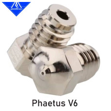 Сопло Phaetus Plated Copper E3D V6, Mellow, 1,75 мм, отвір 0.4мм, мідь хромована