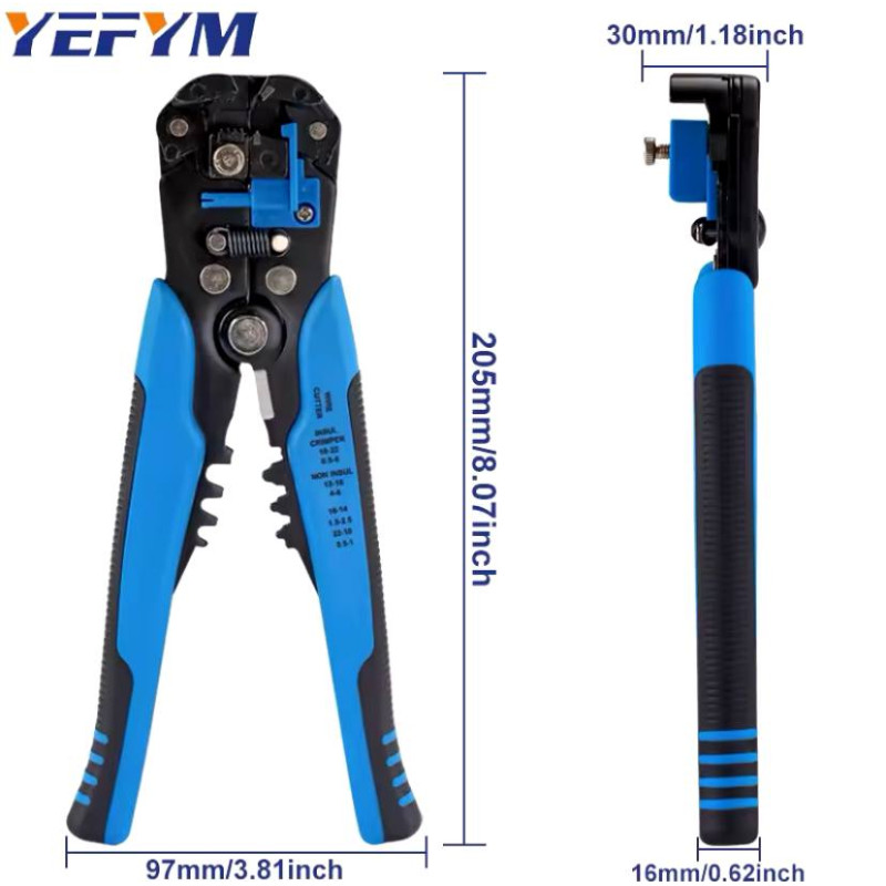 Showing image for Знімач ізоляції та обтиску клем YEFYM 24-10 AWG (0.2-6 мм²) Знімач ізоляції та обтиску клем YEFYM 24-10 AWG (0.2-6 мм²) image